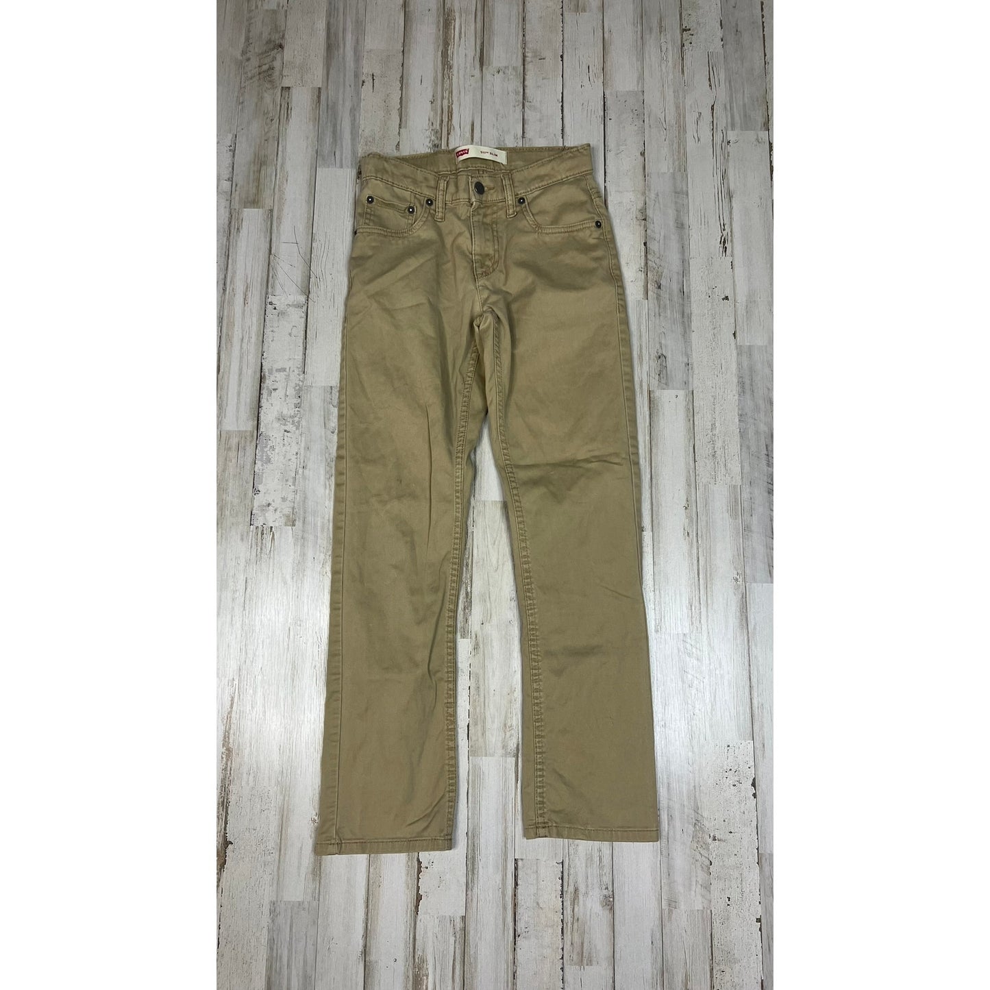 Levi's 511 Slim Khaki Tan Pants Youth Kids Size 12 Adjustable Waistband