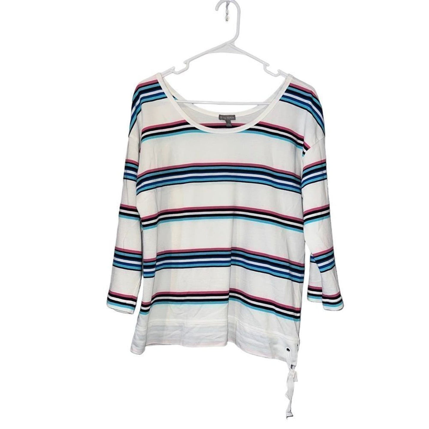 Talbots Tie Detail Stripe Top Size Large