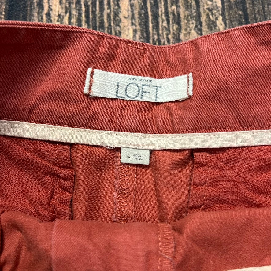 LOFT Ann Taylor Women's Orange Chino Shorts Size 4 Casual Pockets