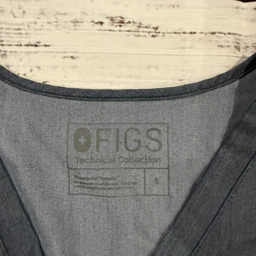 FIGS Casma 3 Pocket Women's V-Neck Scrub Top Gray Small Short Sleeve Workwear