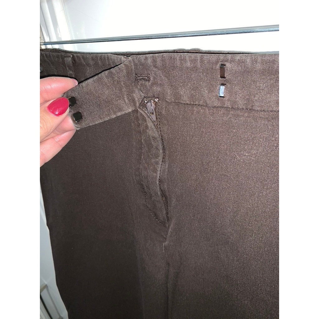 Talbots Women's High-Waist Straight Pants Brown Size 12 Workwear