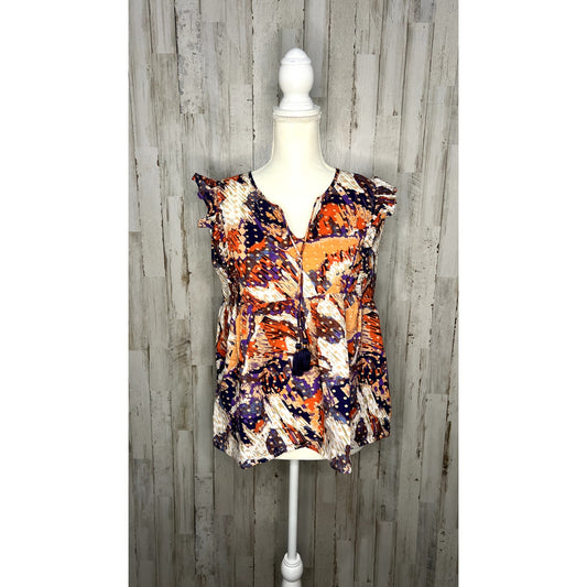 THML Women's Multicolor Geometric Print Sleeveless Blouse Size Medium