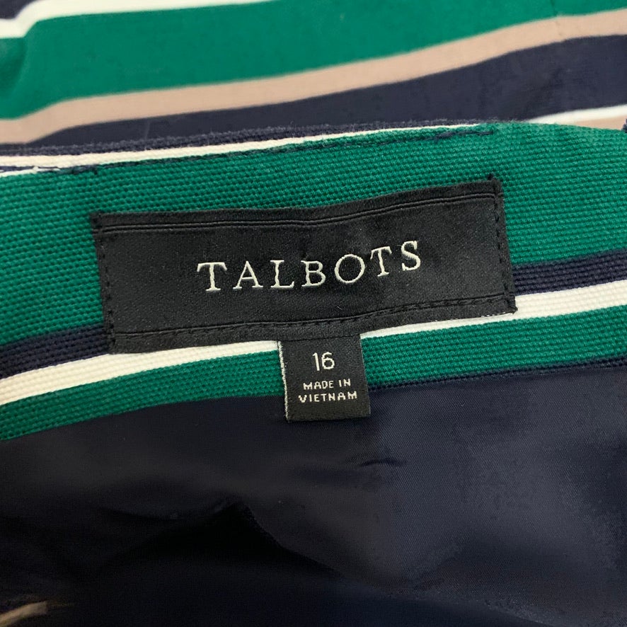 Talbots Striped Pencil Skirt Size 16 Women’s Black Green