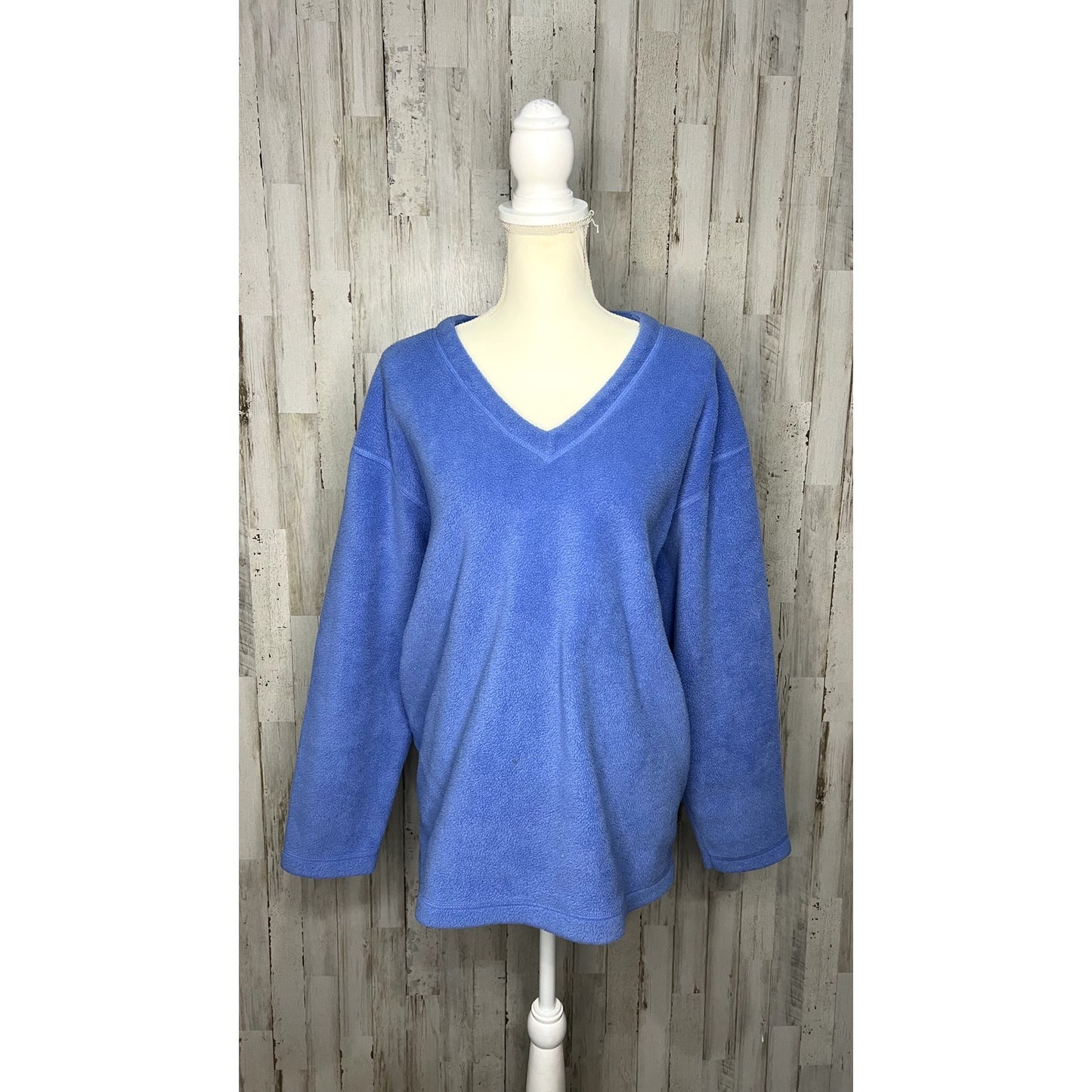 NY & CO Women's Blue V-Neck Pullover Sweater Size Large Long Sleeve