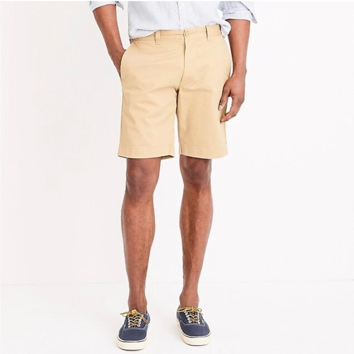 J.Crew Gramercy Chino Shorts Mens 30W Pale Yellow Flat Front Casual