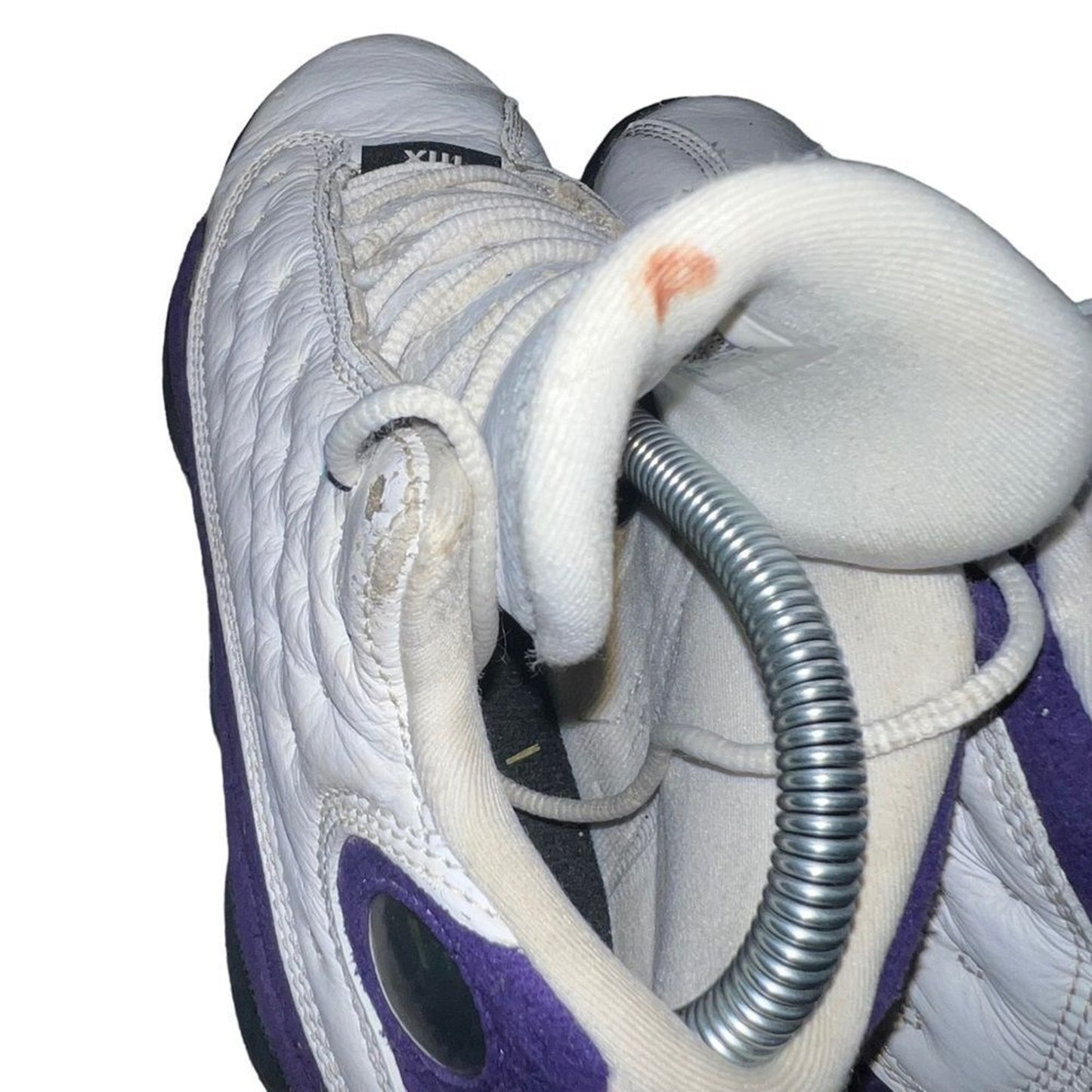 Air Jordan 13 Retro Lakers GS Youth Basketball Shoes White Black Purple Size 5Y