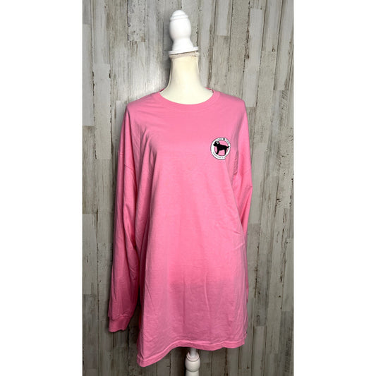 Simply Southern Doodle Crew Women's 2XL Pink Long Sleeve Christmas Tee