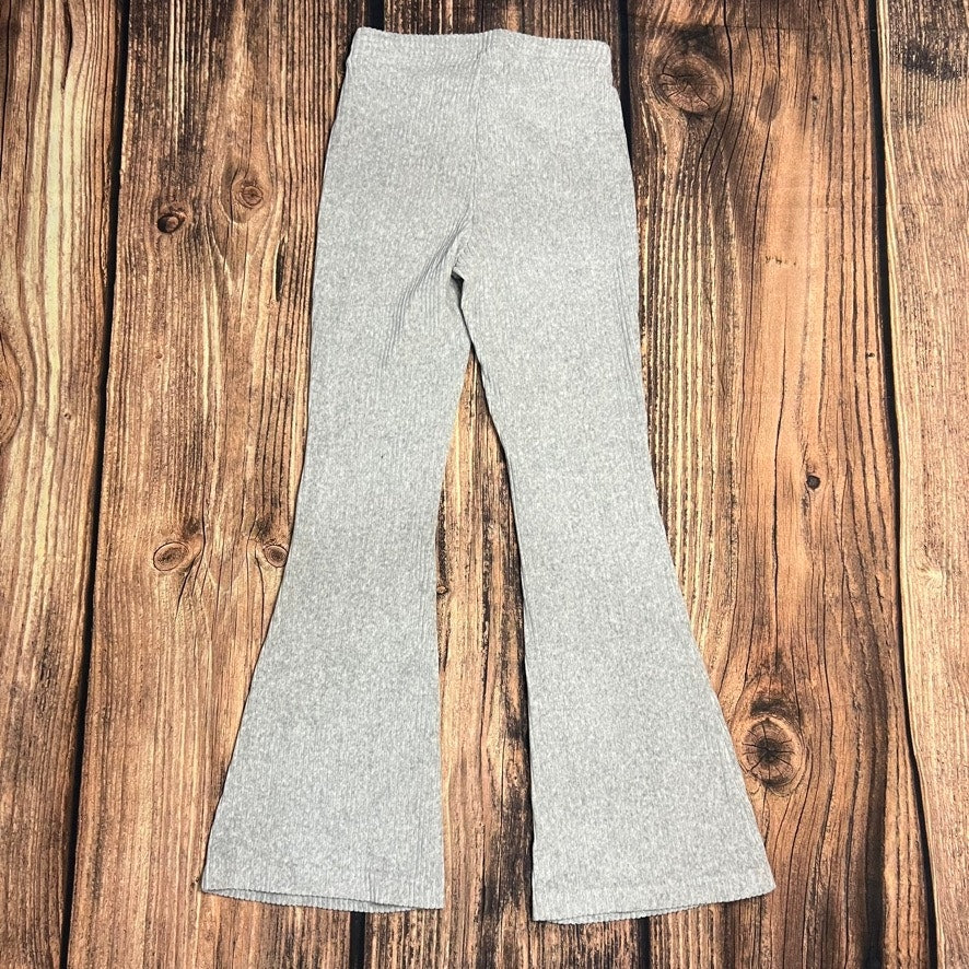 Aerie Women's Gray Ribbed Flare Pants Size Medium Casual Elastic Waist