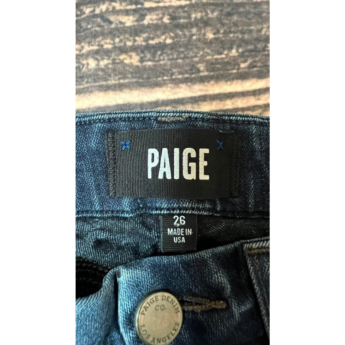 PAIGE Women's Skinny Jeans Size 26 Jolene Zip Blue Mid-Rise Dark Wash Denim