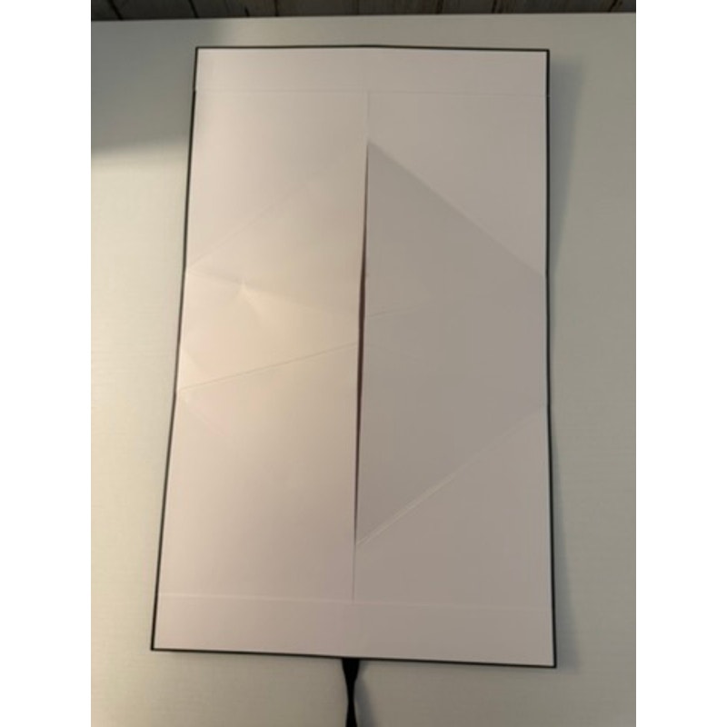 CHANEL White Origami Fold Gift Bag Black Ribbon Handles Boutique Packaging