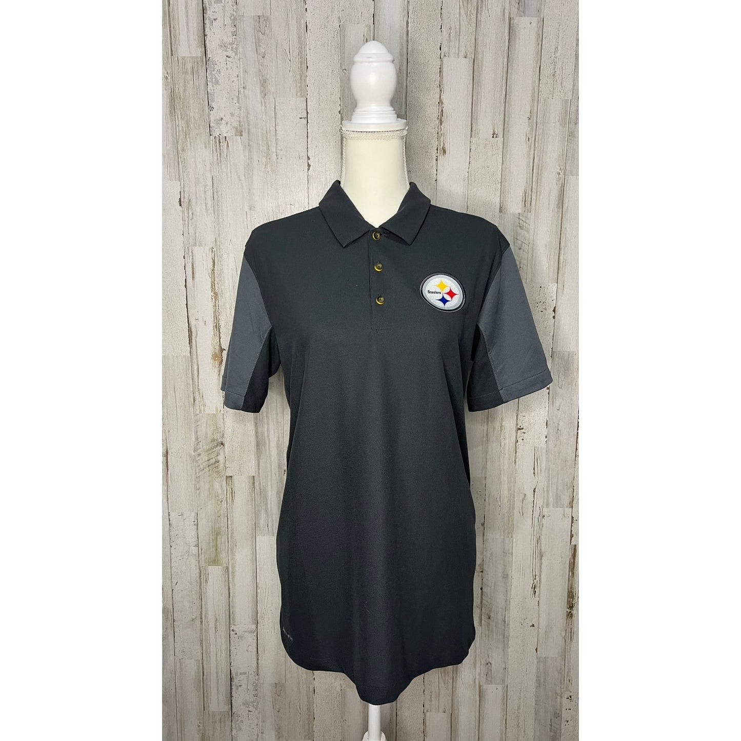 Pittsburgh Steelers Nike Men's Gray Polo Shirt Size Small Football Casual