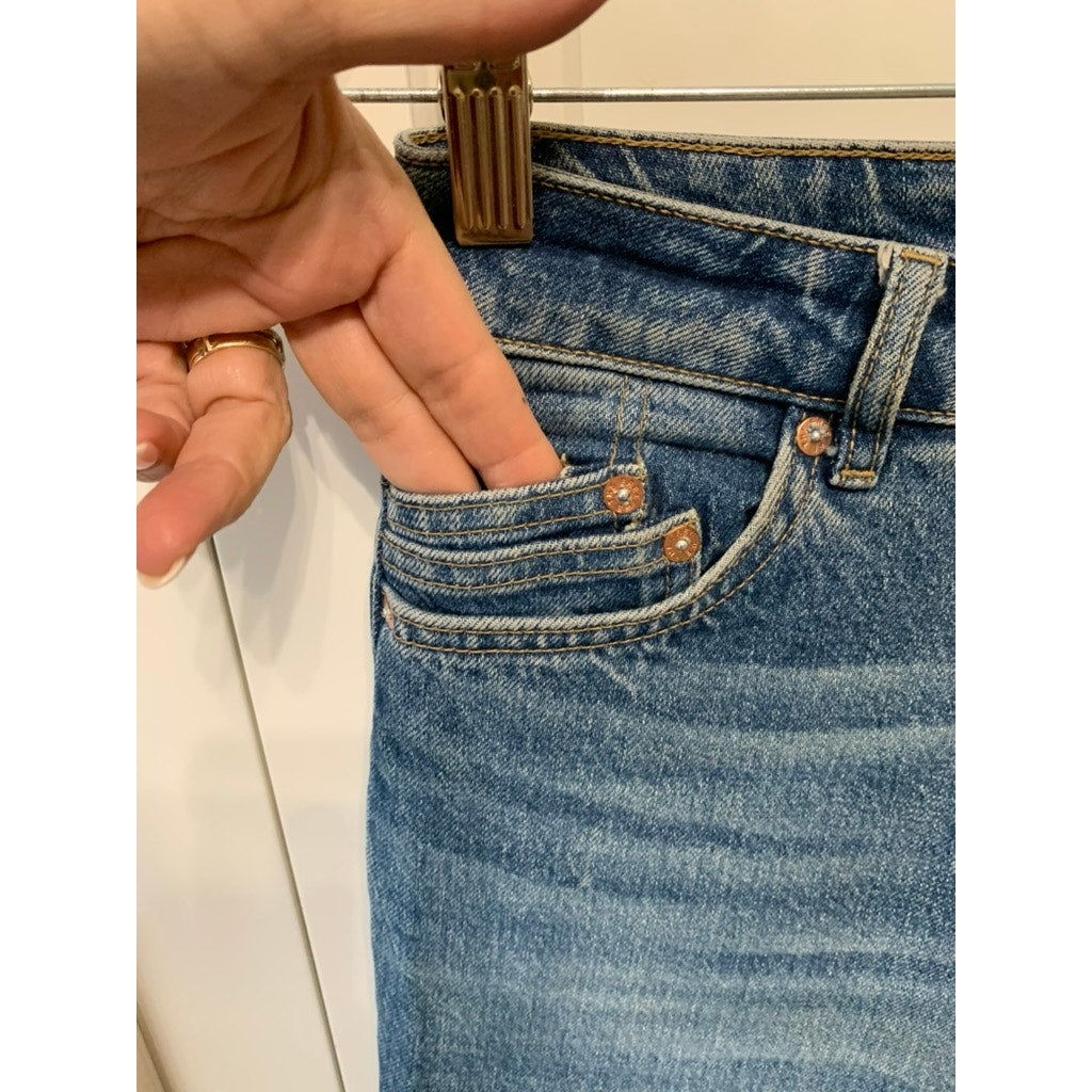 We The Free Jeans Women's High Waist Straight Leg Denim Jeans Blue Size 25