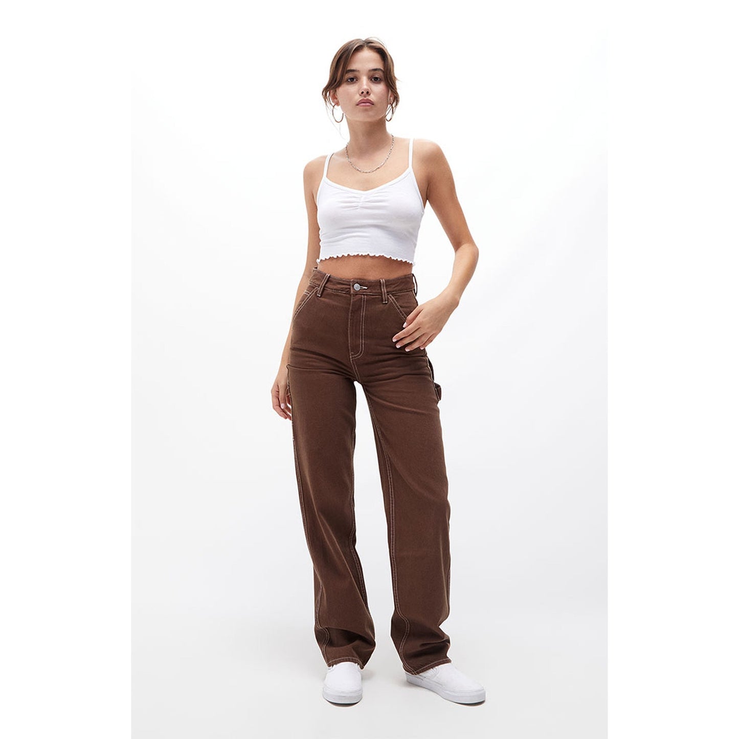 PacSun 90's BF Carpenter Pants Brown Size 27 Women's Straight Fit Casual