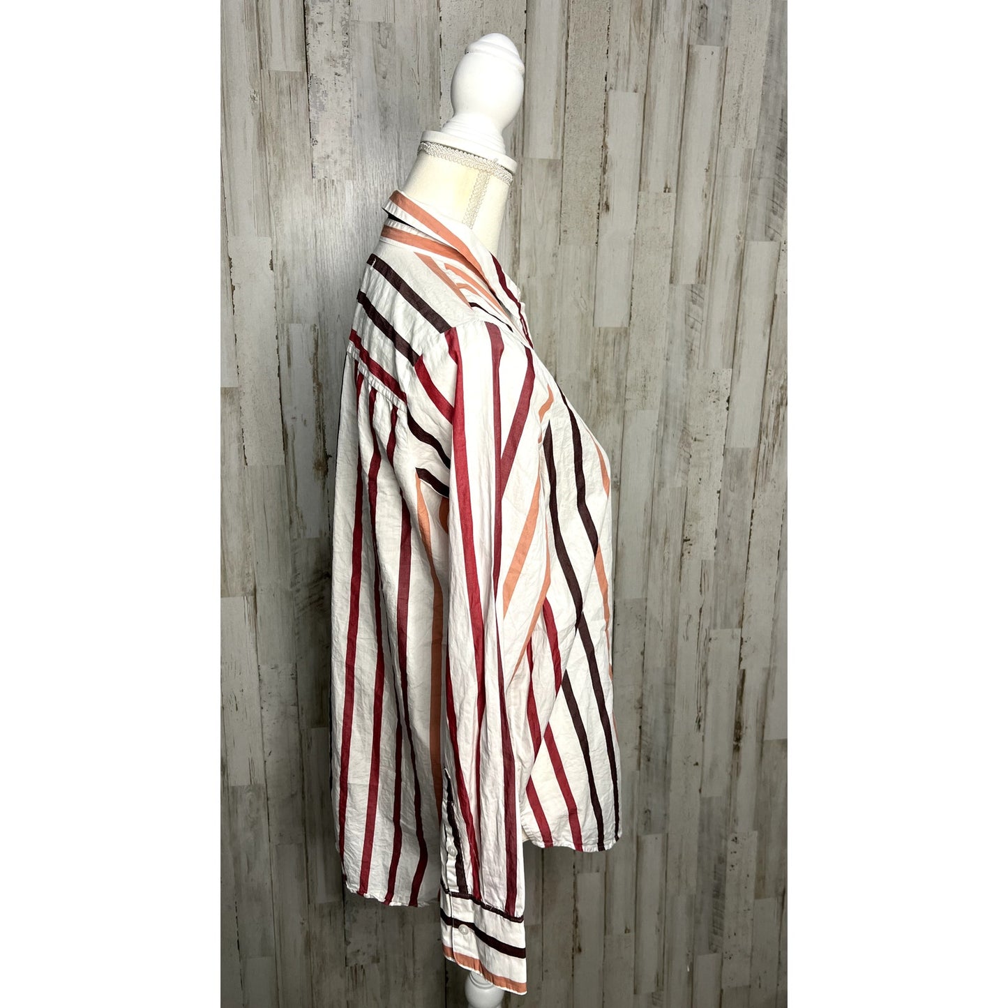 Madewell Women's XS Striped Button-Up Shirt Long Sleeve Casual Relaxed Fit