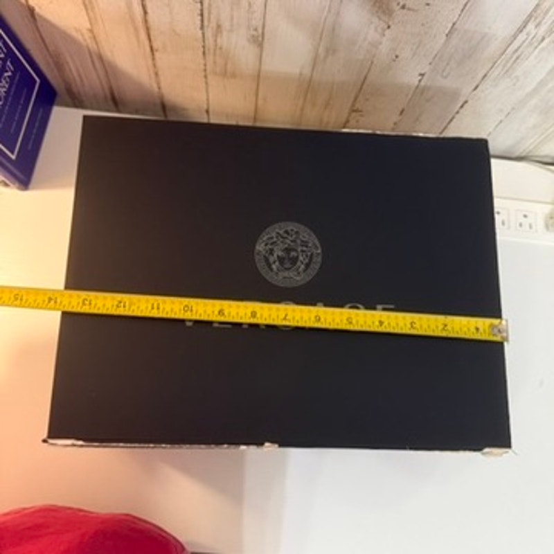 Versace Matte Black Magnetic Gift Storage Box Silver Medusa Log DAMAGED