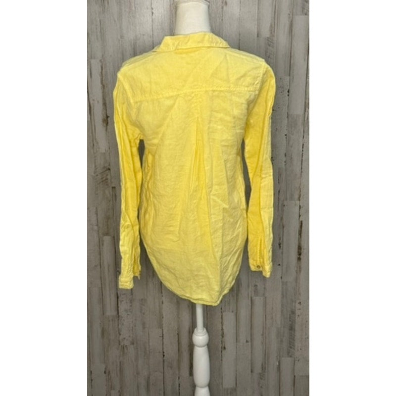 Cloth & Stone Women's Yellow Linen Button-Up Shirt Size Small