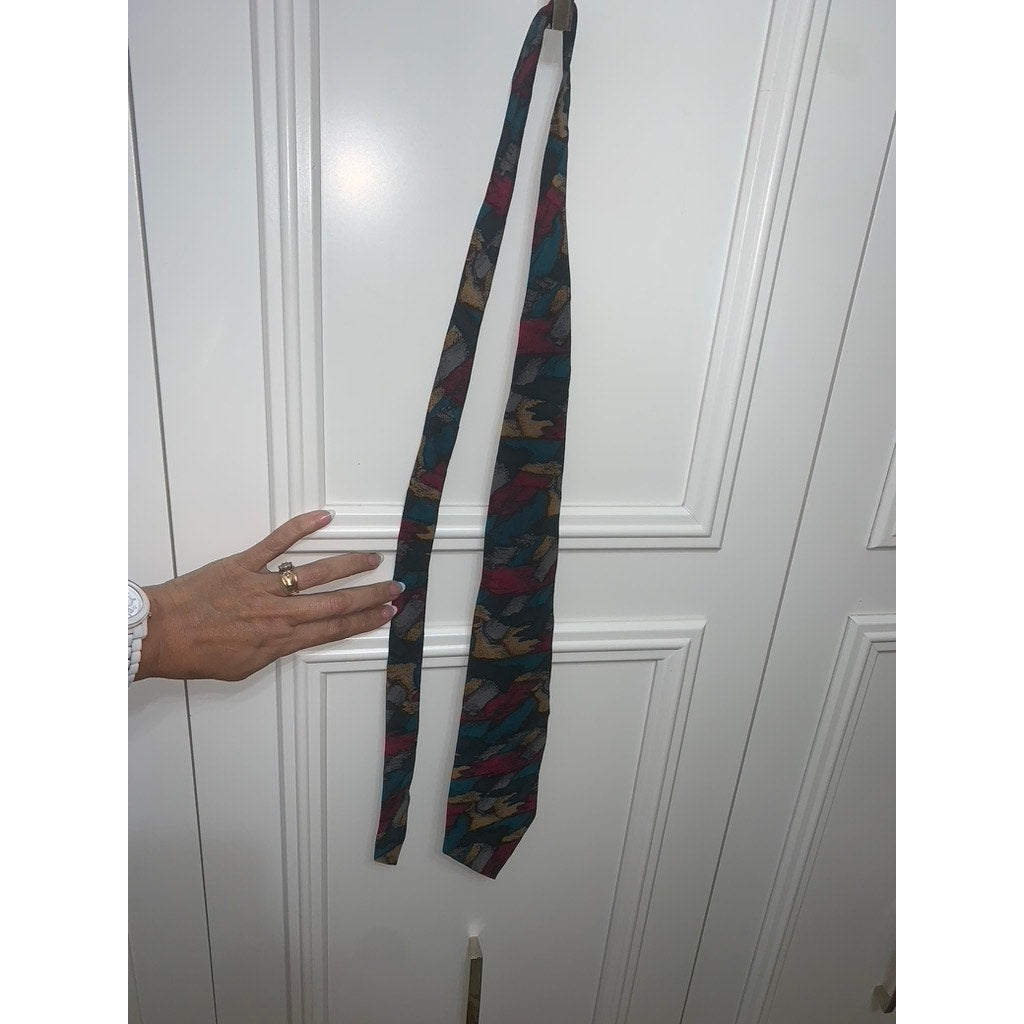 J. Garcia Men's Multicolor Geometric Abstract Silk Necktie