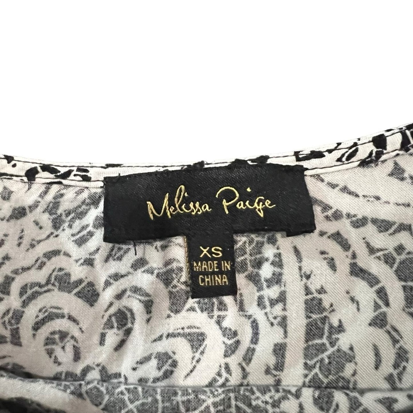 Melissa Paige Women's Paisley Top Side Tie waist Lightweight - Size XS