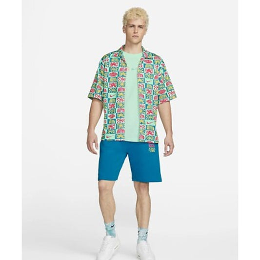 Nike Mesh Button-Up Hawaiian Resort Camp Shirt Men's Small DRI-FIT
