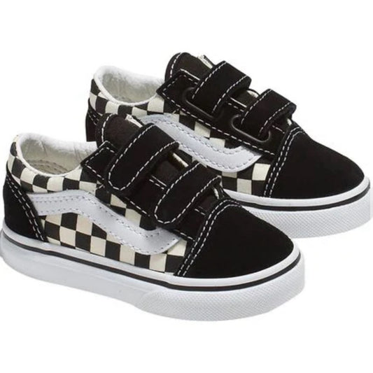 Vans Authentic Kids Old Skool V Primary Checkerboard Shoe - Youth Size 13.0