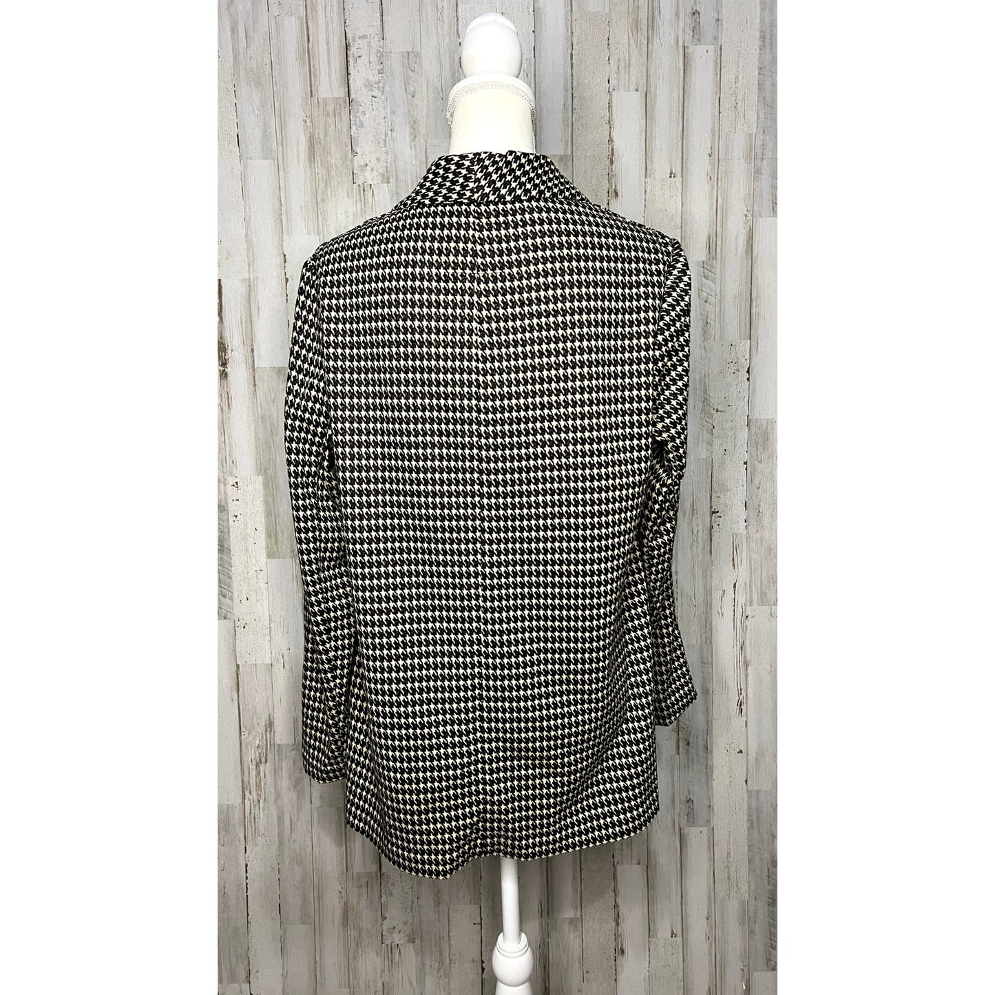 Sanctuary Women's Blazer Medium Multicolor Mini Houndstooth One-Button Tailored