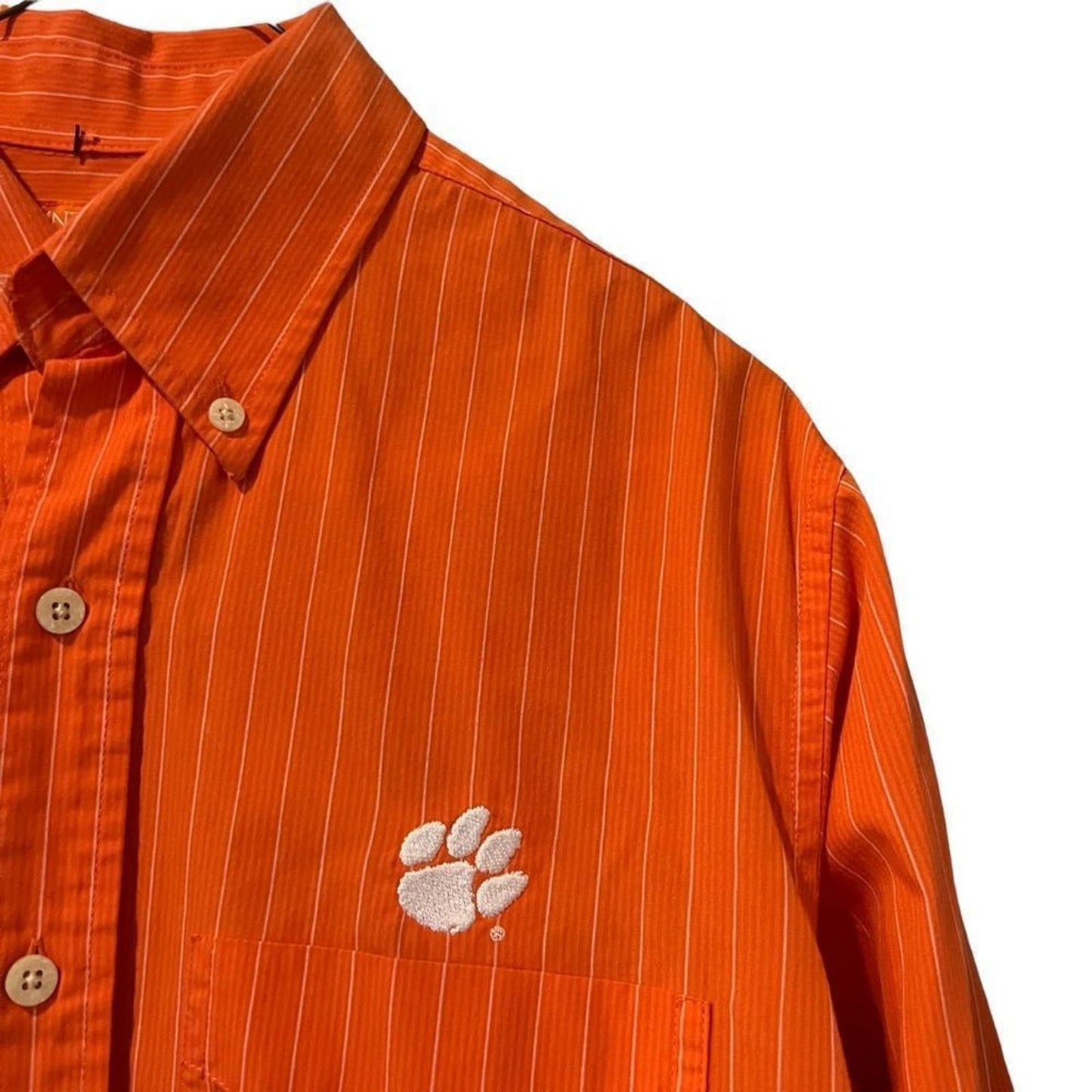 Men's Antigua Orange Clemson Tigers Button Down Size Small