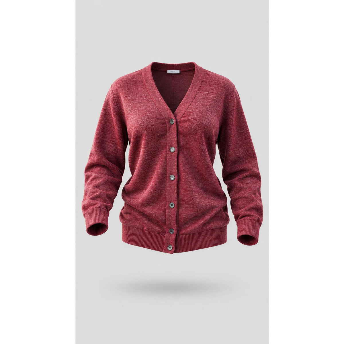 Garnet Hill Cardigan Sweater Womens Small Red Button Front V-Neck Long