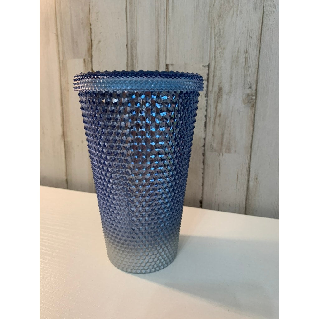 Starbucks Studded Tumbler Icy Blue Silver Ombre 16 oz NO STRAW