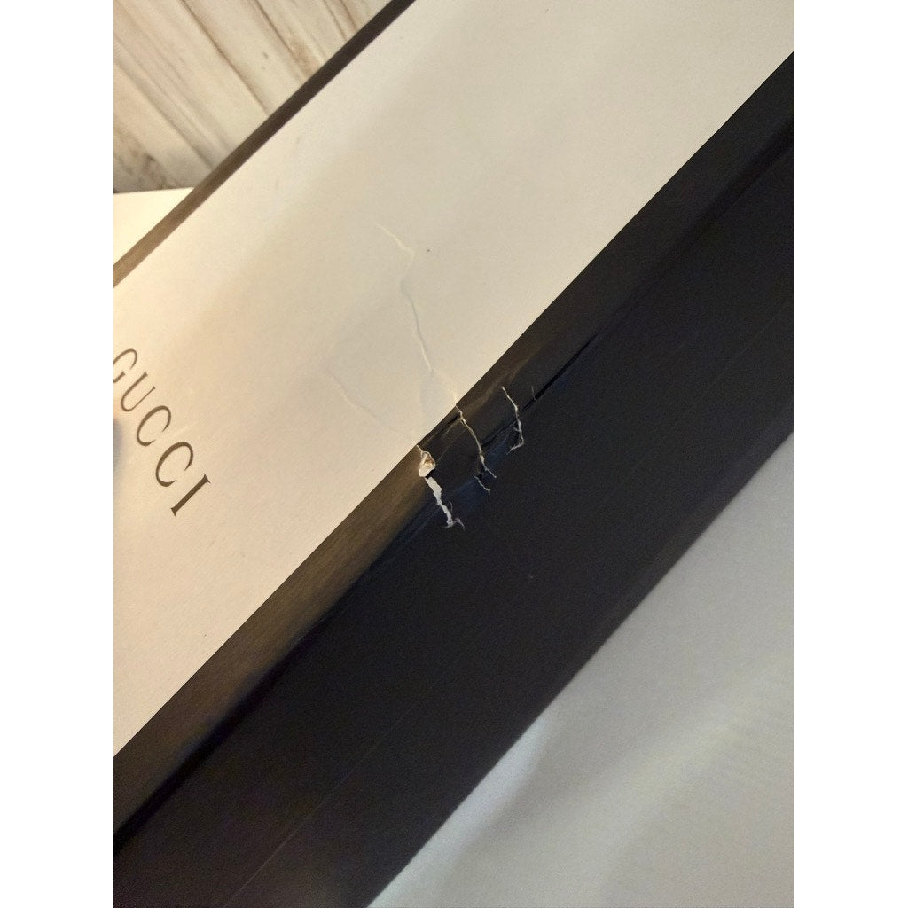 Gucci Black & White Logo Shoe Gift Storage Box With Lid Empty 12x6