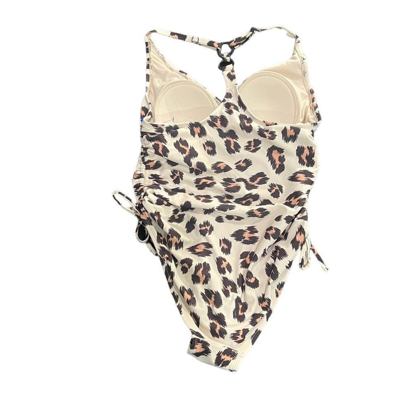 Kona Sol One-Piece Swimsuit Women's Medium Beige Leopard Print Racerback