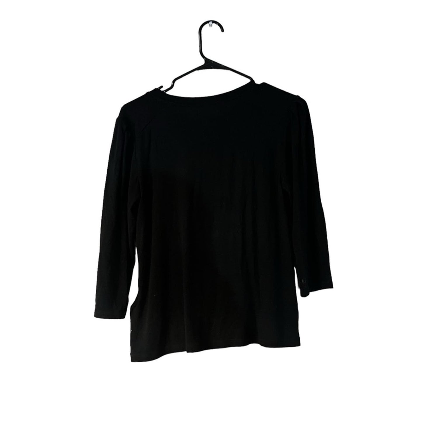 ba&sh Women's Black Round Neck 3/4 Sleeve Casual Blouse Size 2