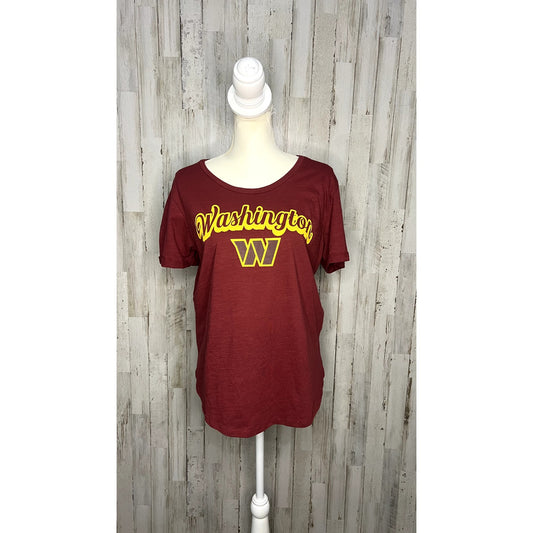 NWT Women's NFL Washington Commanders Burgundy T-Shirt XL Short Sleeve Casual